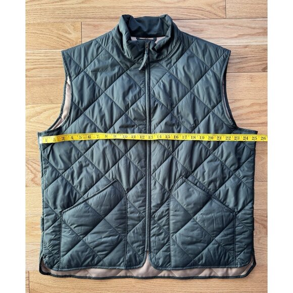 J Crew Mens Walker Vest XL Green Tan Quilted Full Zip Pockets B1930 - Picture 13 of 13